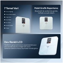 Xenon Smart Akıllı Tartı Beyaz 17 Temel Vücut Analizi, Nabız Ölçer, Mobil Kontrol, Dijital Baskül (X8702)