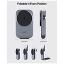 Aukey LC-MC312-GY MagFusion Z Qi2 15W Katlanabilir 3'ü 1 Arada Mıknatıslı Kablosuz Şarj Cihazı
