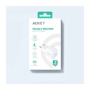 Aukey PA-B1T-WH 20W Omnia II Mini GaN PD QC 3.0 Type C Hızlı Şarj Adaptörü Beyaz