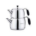 Korkmaz Flora Siyah Maxi Çaydanlık Takımı 2 lt A119